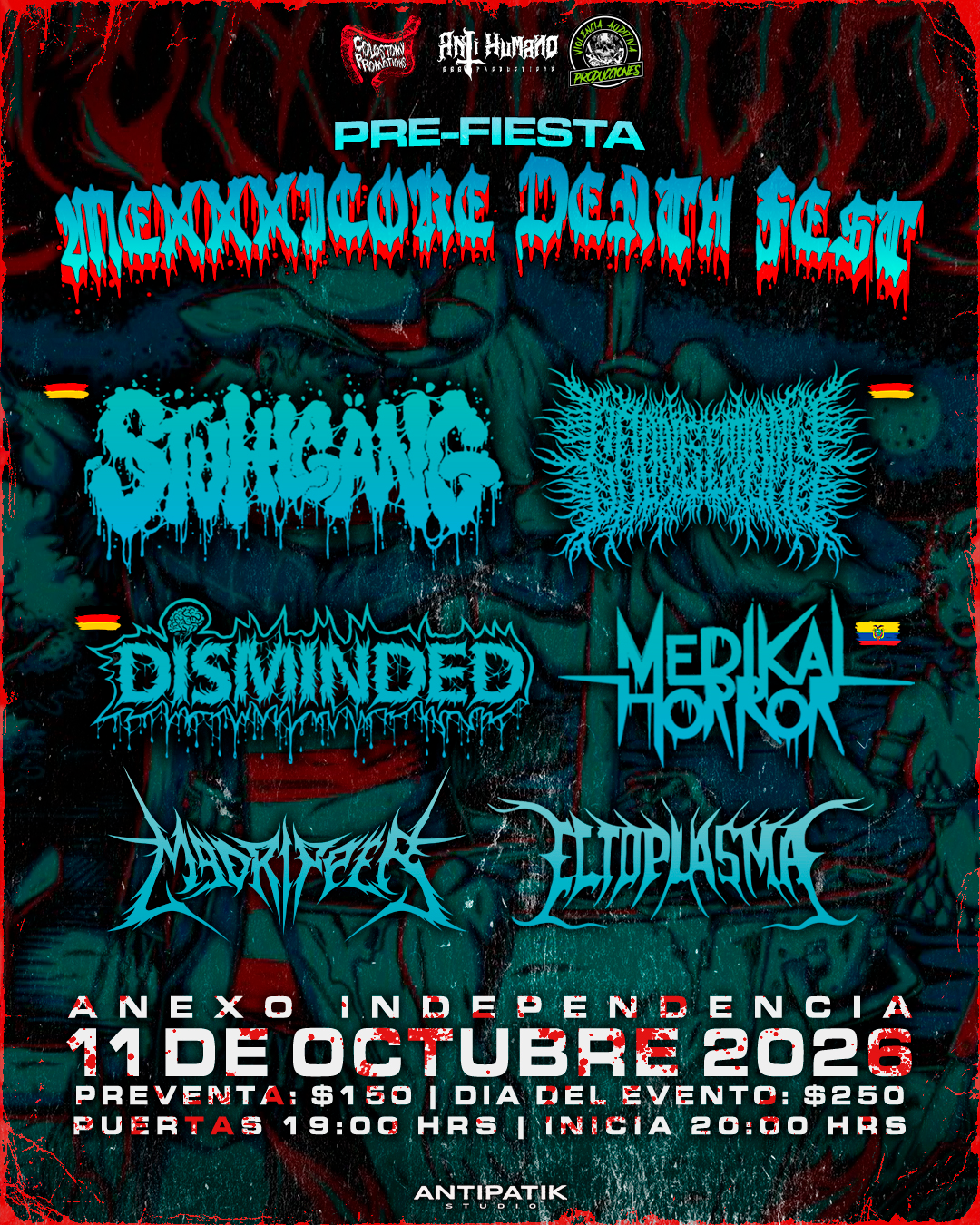 Flyer de PRE FIESTA MEXXXICORE DEATH FEST