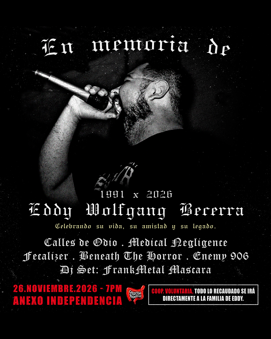 Flyer de EN MEMORIA DE EDDY WOLFGANG BECERRA