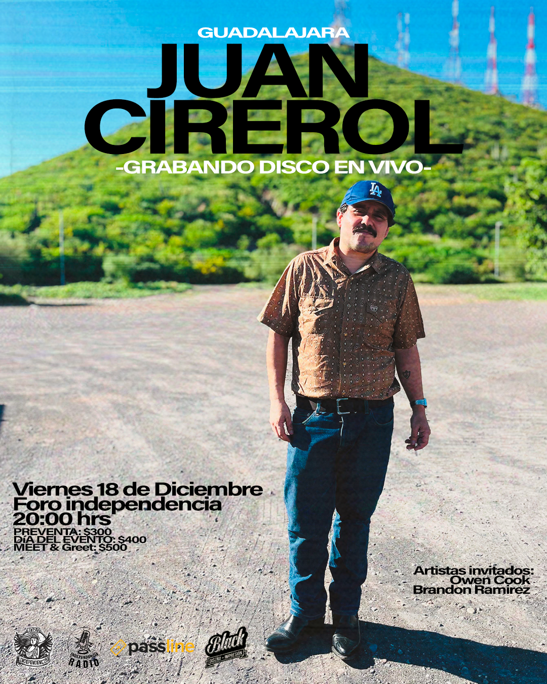 Flyer de JUAN CIREROL -GRABANDO DISCO EN VIVO-